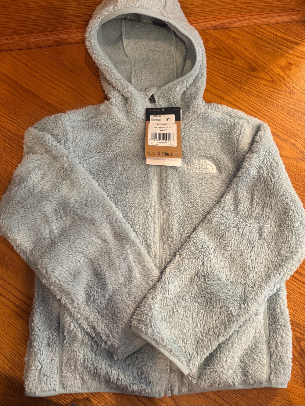 The North Face Kids' Light Blue Fleece Hoodie Jacket